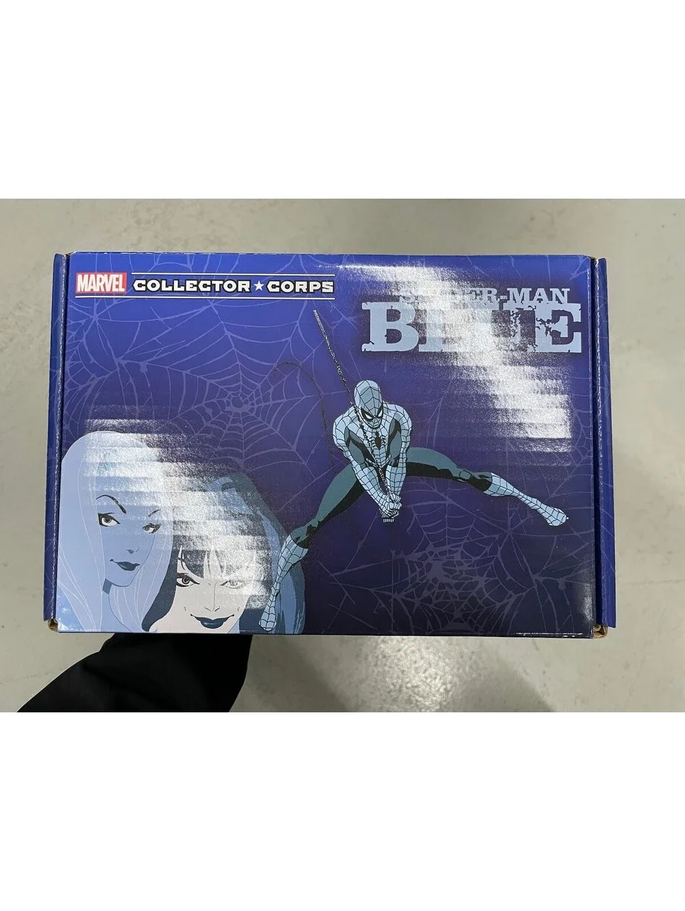 Funko Pop Spider-man Blue Marvel Collector Corps Box Size 2xl